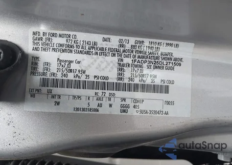 2013 Ford Focus Titanium из США, поврежденный, VIN 1FADP3N25DL271509